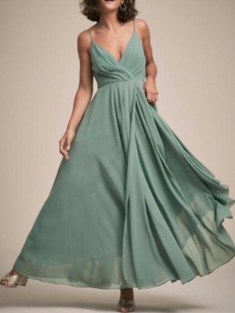 BHLDN Anthropologie Eva Dress Maxi Moss XS